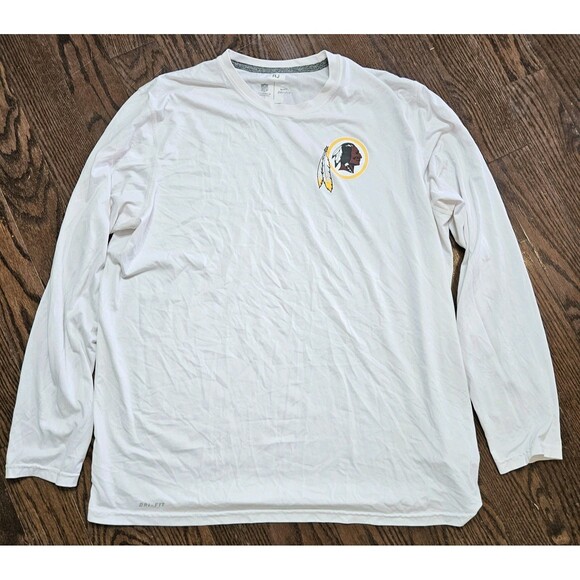 Washington Redskins Long Sleeve Tee Team Issued Nike White Read XL - Picture 1 of 9